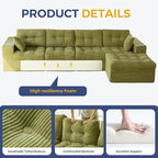 MAXYOYO 132" L Shaped Modular Sectional Sofa - Image 5