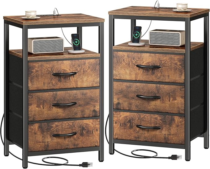 Huuger Nightstands Set of 2, 27.6 Inch End Tables by Huuger