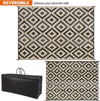 SAND MINE Waterproof Outdoor Rug 9x12 ft, Plastic Reversible Rug, Modern Area - Image 4