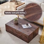 39.3'' Wood Coffee Table with Wood Grain, Rectangular Low Tables - Image 5