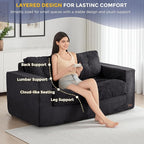 MAXYOYO Loveseat Sofa Couch, Upholstered Bean Bag Chair Cloud 2-Seat - Image 4