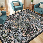 Area Rug Living Room Rugs: Floral 4x6 Washable Rug Vintage Soft Boho Non-Slip - Image 2
