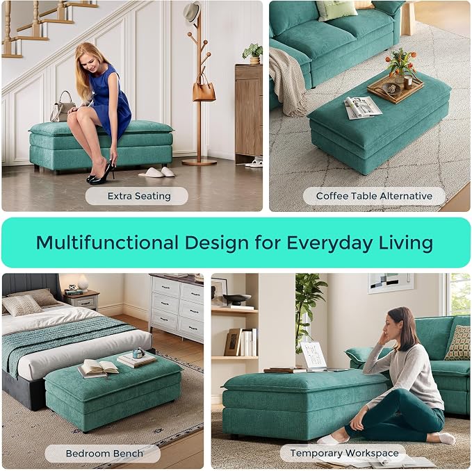 LINSY HOME Ottoman Modular for Sectional Sofa Couch, Cloud Sofa Movable Ottoman - Image 4