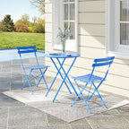 Bistro Table and Chairs Set of 2, 3 Piece Outdoor/Indoor Folding Patio Bistro - Image 7