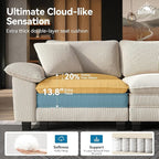 SUNSHINE VALLEY 87.5'' Oversized Loveseat Couch and Chair Set, 3-Seat Corduroy - Image 3