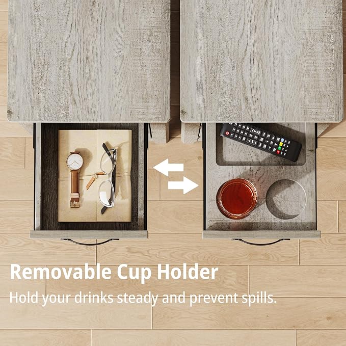 IRONCK End Table with Charging Station, Narrow Side Table - Image 7