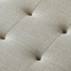 24KF Large Rectangular Upholstered Tufted Linen Fabric Ottoman Bench, Padded - Image 8