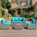 MOCHITO 5 Pieces Outdoor Patio Furniture Sets, All-Weather Sectional Sofa Grey by Unknown