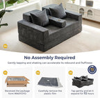 MAXYOYO Loveseat Sofa Bed, 4 in 1 Convertible Boneless Couch Folding Recliner - Image 6