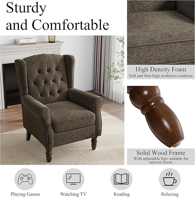 Pia Ricco High Back Floral Accent Chair - Image 4