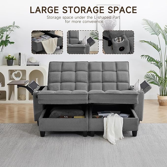 70.9" Chaise Lounge Chair Indoor, Oversized Boucle Upholstered Sofa Bed - Image 4