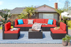 Vongrasig 7 Pieces Patio Furniture Sets, Outdoor Modular Sectional Sofa Patio by Vongrasig