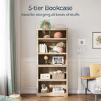 LINSY HOME 5-Shelf Bookcase, Bookshelves Floor Standing Storage Shelves 68 in - Image 4