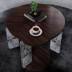 GDFStudio Round Nesting Coffee Table Set of 2, Modern Wooden Accent Side Table - Image 4