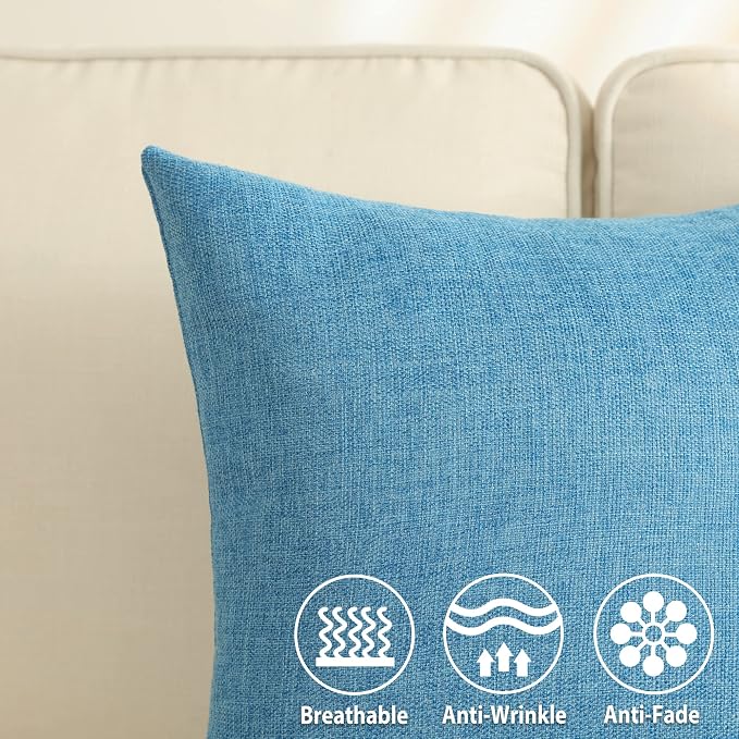 Stellhome Burlap Throw Pillow Covers 18x18 inch - Image 2