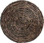 JONATHAN Y Marisol 24" Round Brown Woven Water Hyacinth Side Table - Image 6