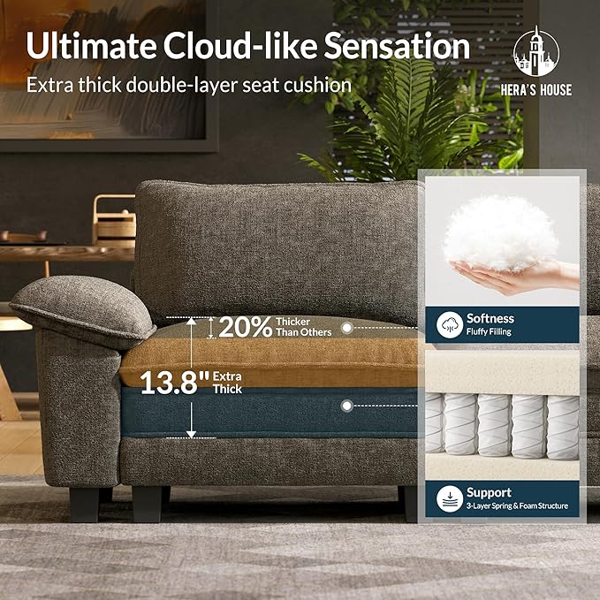 HERA'S HOUSE 88" Modular Sectional Sofa, L Shaped Couches - Image 6