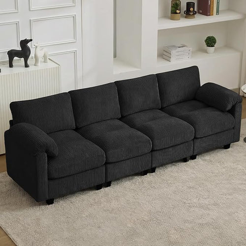 114'' Sectional 4 Seater Couch, Oversized Modular Couches by HATPPTO