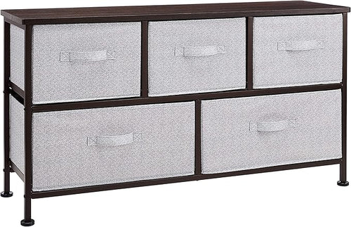 Amazon Basics Extra Wide Fabric 5-Drawer Storage Organizer Unit by AmazonBasics