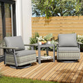 Pamapic 3 Pieces Patio Furniture Set, Outdoor Swivel Glider Rocking Chairs by Pamapic