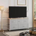 WLIVE Dresser for Bedroom with 5 Drawers, Wide Chest of Drawers, Fabric Dresser - Image 2