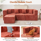 MONVANE 103'' Modular Sectional Sofa, Cloud Sectional Couch - Image 6