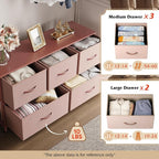 WLIVE Dresser for Bedroom with 5 Drawers, Wide Chest of Drawers, Fabric Dresser - Image 4
