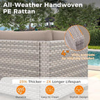 6-Seat Modern Outdoor Wicker Rattan Patio Furniture Set - Image 4