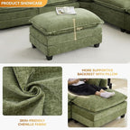35‘’ Modern Chenille Cloud Sofa Ottoman, Rectangle Ottoman - Image 3