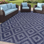 SAND MINE Reversible Mats, Plastic Straw Rug, Modern Area Rug, Large Floor Mat by SANDMIND