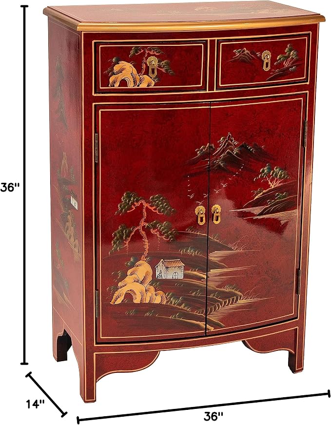 Red Lantern Artisan Crafted Lacquer Storage Cabinet - Image 2