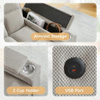 Auvsoce 3-in-1 Folding Convertible Sofa Bed Set of 2, Sleep Couch - Image 3