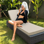 Outdoor Chaise Lounge Cushion Set of 2, Fadesafe Water-Repellent Lounge Deck - Image 8
