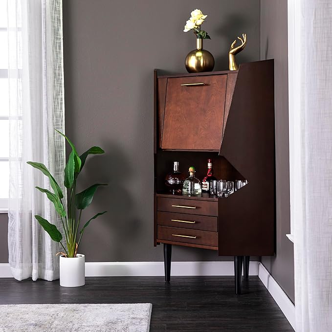 SEI FURNITURE Larson Corner Storage Bar Cabinet - Image 2