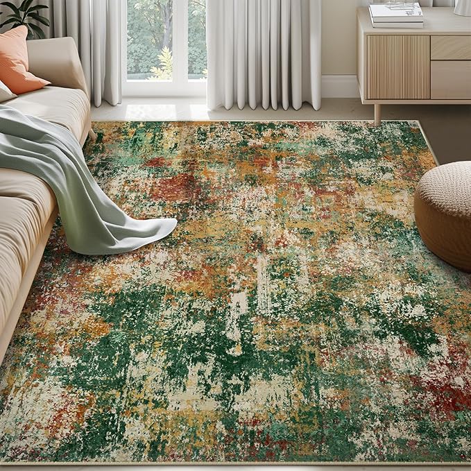RELEANY Washable Area Rugs 6'x8' Non-Slip Modern Abstract Soft - Image 2