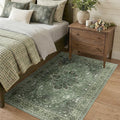 RELEANY Area Rugs 3'x4' Washable Non-Slip, Floral Vintage Distress Print by RELEANY