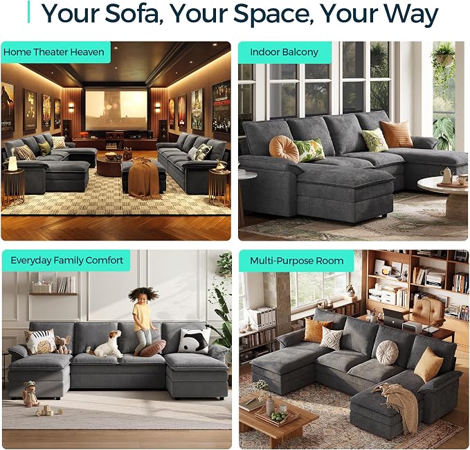 LINSY HOME Chaise Modular for Sectional Sofa, Cloud Sofa Lounge - Image 7