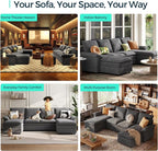 LINSY HOME Chaise Modular for Sectional Sofa, Cloud Sofa Lounge - Image 7