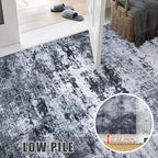 Round Area Rug for Living Room: 4 ft Washable Modern Abstract Soft Thin Rug - Image 8