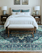 RELEANY Area Rugs 9'x12' Washable Non-Slip, Floral Vintage Distress Print - Image 8