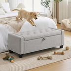 Huatean Home 43" Ottoman with Storage, Storage Ottoman Bench with Safety Hinge - Image 4