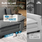 SUNSHINE VALLEY 3 Piece Living Room Sofa Furniture Set, Corduroy 2 Comfy Cloud - Image 5
