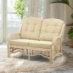 Malibu Lounge Loveseat Natural Color, Sofa Natural Rattan Wicker Handmade Design by Wickerix