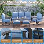 HOMREST Patio Furniture Sets 7 PCS Outdoor Metal Conversation Sets, 360 Degree - Image 5