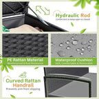 Greesum Patio Loveseat PE Rattan Wicker Outdoor Furniture - Image 7
