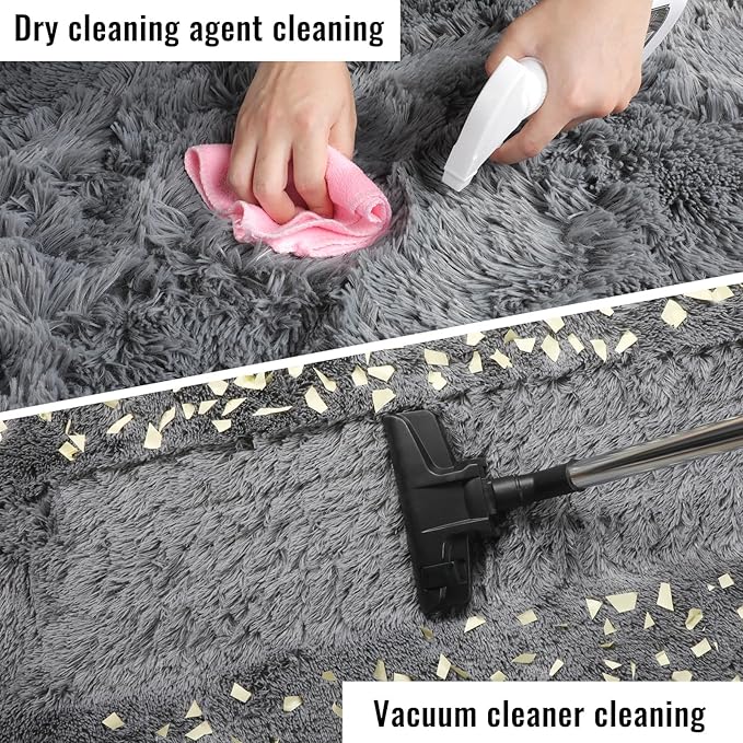 PAGISOFE Grey Area Rugs for Living Room Bedroom Rug 5x8 Rugs Soft Plush Fluffy - Image 7