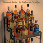 6-Tier Liquor Cabinet for Home Bar, Freestanding Stepped Wine Rack - Image 2