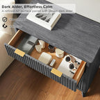 T4TREAM Fluted 3 Drawers Nightstand Set of 2, Oversized Extra Large Modern Side - Image 4
