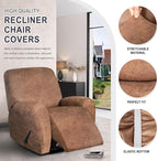 ANARACHON Leather Look Recliner Chair Covers, 4-Pieces Stretch Recliner Cover - Image 5