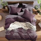 Monbix King Size Comforter Set, Italian Plum King Bedding Set Reversible - Image 2